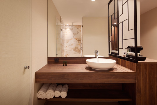 Badezimmer im Komfortzimmer des Hotel Delft A4